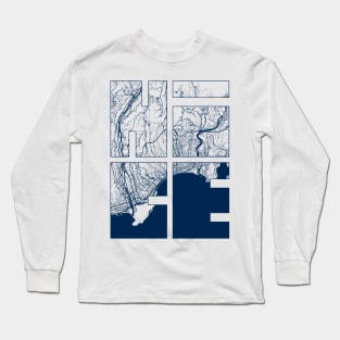 Nice, France City Map Typography - Coastal Long Sleeve T-Shirt